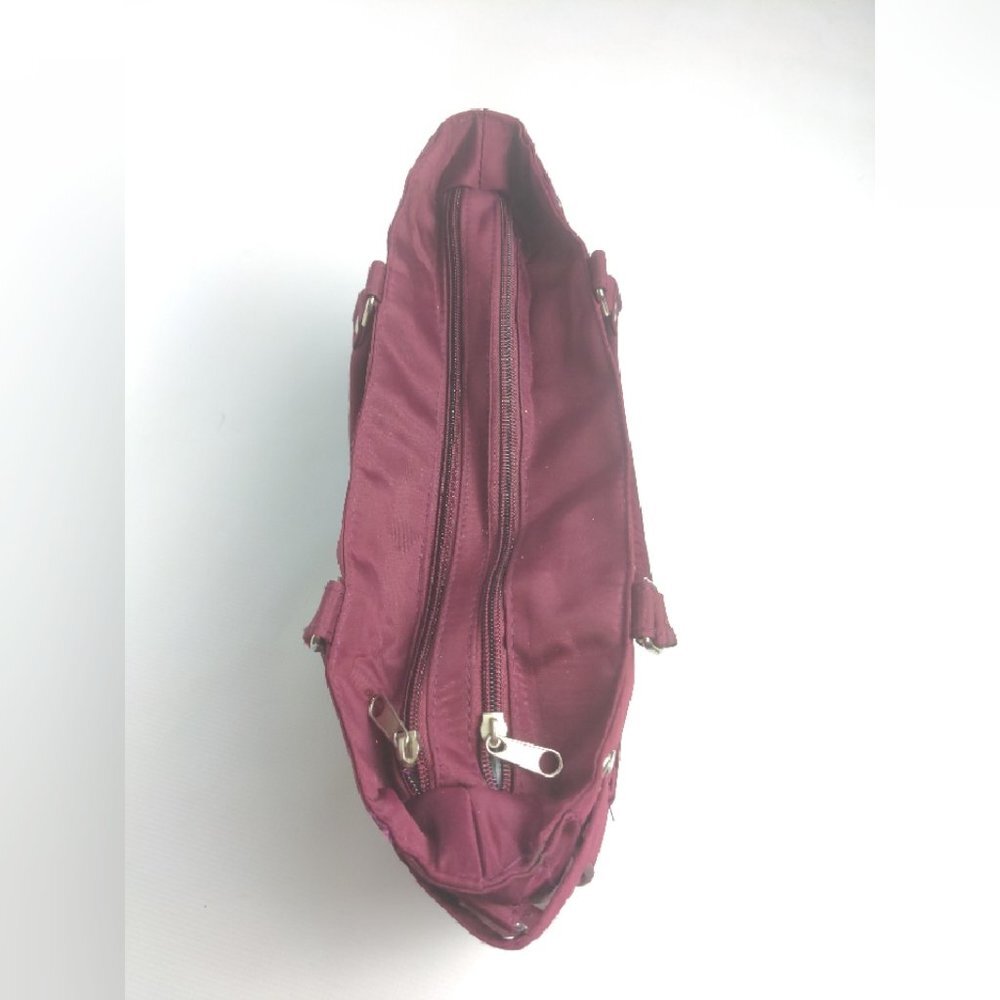 Large Burgundy Durable Nylon Cosmetic Makeup Bag - Picture 5 of 10
